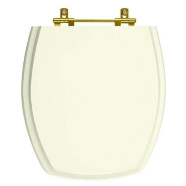 Imagem de Assento Sanitário Poliéster Thema Biscuit para vaso Incepa Com Ferragem Dourada