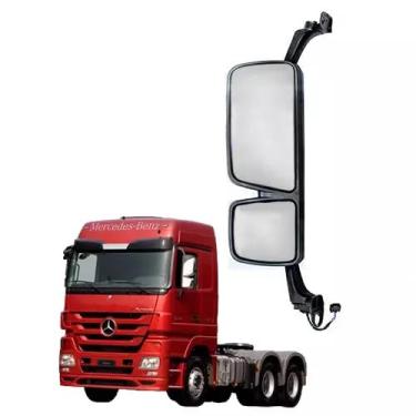 Imagem de ESPELHO RETROVISOR ESQUERDO ELETRICO MB ACTROS 2012 .. COMPLETO COM DESEMBACADOR mb BENZ