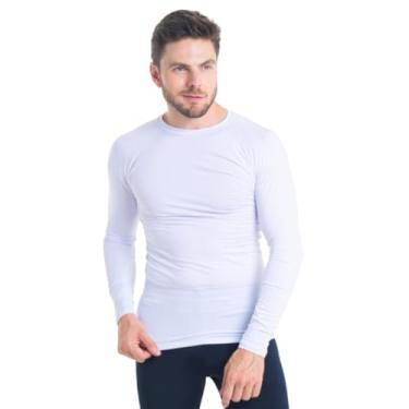 Imagem de 3 Unidades Camiseta Térmica Segunda Pele Proteção Solar UV50+ Unissex fitness Snugg (GG, Branco)