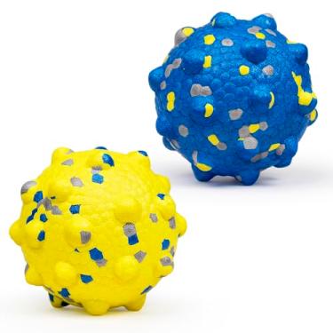 Imagem de Bolas de cachorro aprimoradas para mastigadores agressivos, bolas de tênis indestrutíveis para cães, bolas de brinquedo duráveis para cães, brinquedos interativos para cães para jogos de busca,