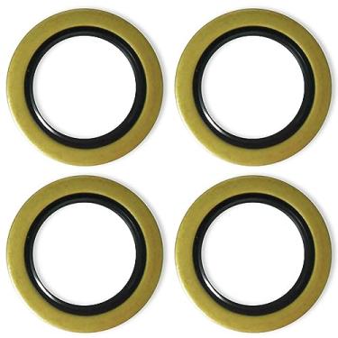 Imagem de JADODE Pacote com 4 vedações de graxa de borda dupla de 5,5 cm ID x 9,9 cm de diâmetro interno: 010-036-00 (10-36) ou eixo 22333TB #42 serve para selos de graxa de roda de cubo de reboque de 2,35 a 3175 kg