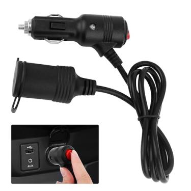 Imagem de Cabo de extensão para isqueiro de carro de 9,5 m com interruptor liga/desliga e tampa contra poeira, soquete de isqueiro de 12 V com cabo de extensão 18AWG e fusível de 15A, plugue de isqueiro