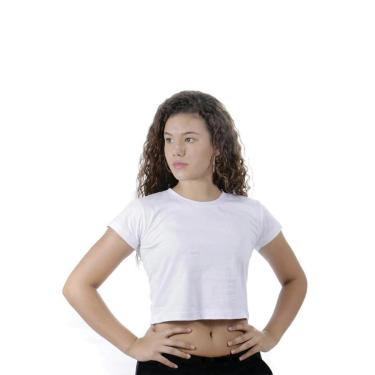 Imagem de Cropped Feminino Soltinho Techmalhas 100% Algodão Liso Fio 30.1 Penteado-Feminino