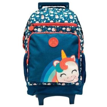 Imagem de Mochila de Rodinhas Xeryus 16 College Unicórnio Azul-Unissex
