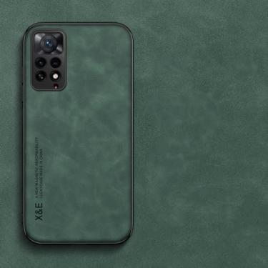 Imagem de Para xiaomi para redmi nota 12 11 10 9 8 pro 12s 11s 10s 9s 12c 10c 10a 11a a1 a2 caso capa de couro magnético, verde escuro, para redmi a2