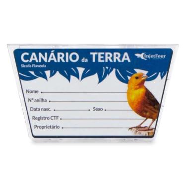 Imagem de Porta Nome Canário da Terra Acrílico Ficha Crachá Identificação Marcação Criador Macho Fêmea Criação Placa Identificação Plaquinha Personalizada