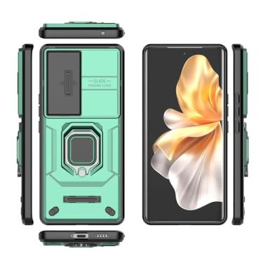 Imagem de Kukoufey Compatível com suporte Vivo V30 Pro 5G, compatível com Vivo S18 5G, com capa de lente de câmera deslizante compatível com Vivo V30 5G V2318 / V30 Pro 5G V2319 capa verde