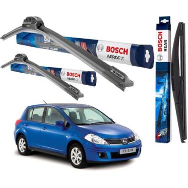 Imagem de Kit 3 Palheta Limpador Parabrisa Original Bosch Nissan Tiida 2010 2011