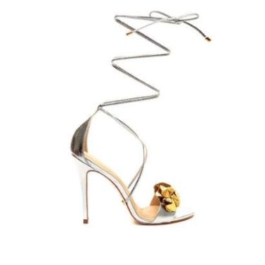 Imagem de Sandália Feminina Cecconello Salto Alto Couro Prata 2492009-Feminino
