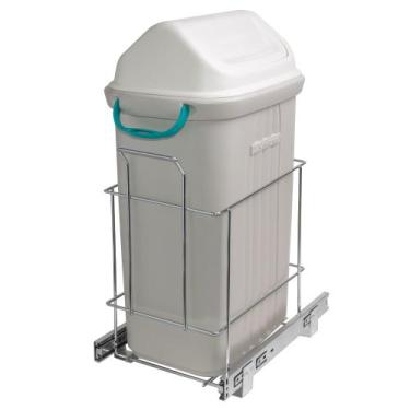 Imagem de Lixeira De Embutir Deslizante 30L Para Cozinha 7188 Cromado - GTB