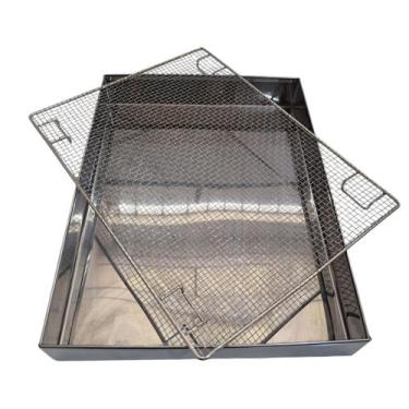 Imagem de Escorredor de Óleo 30x40 Aço Inoxidável Profissional Pastel Batata Fri