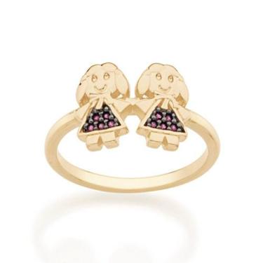 Imagem de Anel banhado ouro 3x 24k 18k e 22k feminino rommanel fino skinny menin