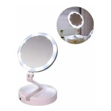 Imagem de Espelho Iluminador Mesa Maquiagem Portátil Aumento 10 Led - Mirror