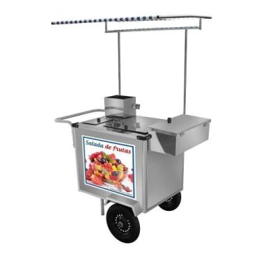 Imagem de Carrinho de Salada de Frutas Luxo com Rodas Pneumáticas e Toldo - Cefa