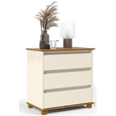 Imagem de Cômoda Gaveteiro Retrô 3 Gavetas Para Quarto Várias Cores - Beauty Móv