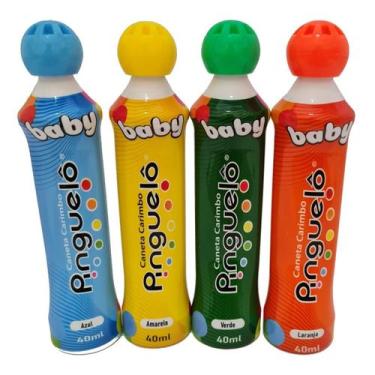 Imagem de Kit 4 Caneta Carimbo Pinguelô Baby De 40ml - Canetas Pedagóg