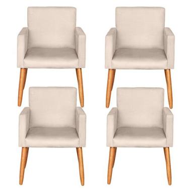 Imagem de Kit 4 Poltronas Decorativa para Recepção Sala de Estar Sala de Espera 