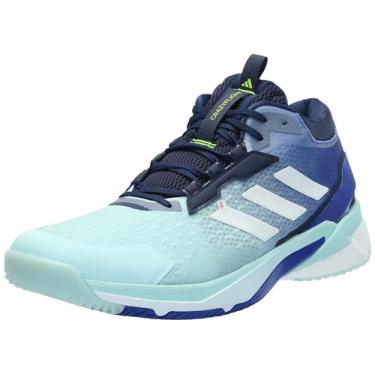 Imagem de adidas Crazyflight 5 Tênis feminino de cano médio para uso interno, Semiflash aqua/zero metálico/azul lúcido, 38