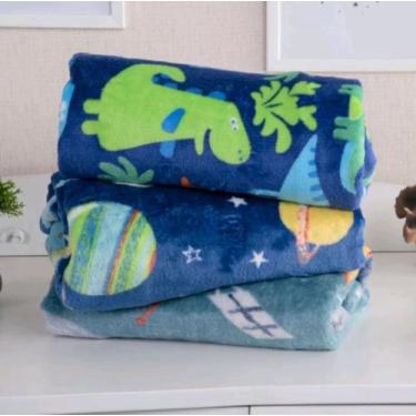 Imagem de Manta Coberto Soft infantil Bebê - Zigzum baby, Azul