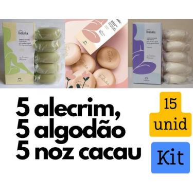 Imagem de Kit 3 caixas de sabonete Alecrim, Algodão e Noz Cacau - Total 15 unida