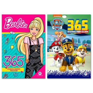 Imagem de Kit 365 Atividades e Desenhos Para Colorir - Barbie + Patrulha Canina 