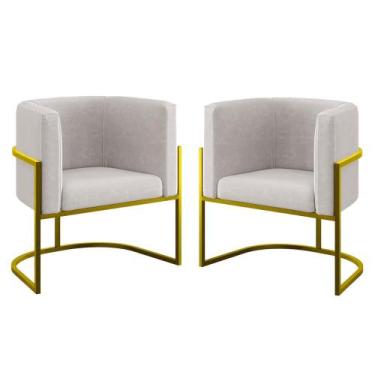 Imagem de Kit 02 Cadeiras Poltrona Lua para Sala Quarto Balaqui Decor - B Balaqu