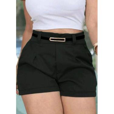 Imagem de Short Alfaiataria Cinto Bolso Tendência Feminino Zara - estacaomix, Pr