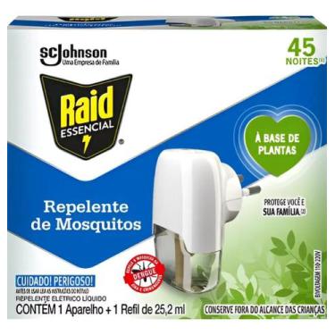 Imagem de Kit Aparelho + Repelente 45 Noites Base Planta Raid 25,2ml