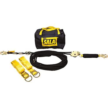 Imagem de 3M DBI-SALA 7600510 Sayline Sistema de linha de vida horizontal sintético, corda de 30 m com tensor, absorção de energia, dois adaptadores de amarração de 1,8 m, bolsa de transporte, preta