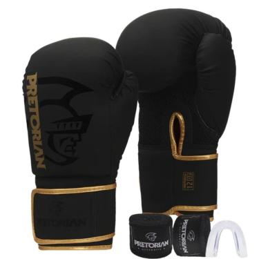Imagem de Kit Luva de Boxe e Muay Thai First FX2 Pretorian Bandagem-Unissex