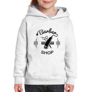 Imagem de Moletom Infantil Barber Shop - Foca na Moda, Branco, 14