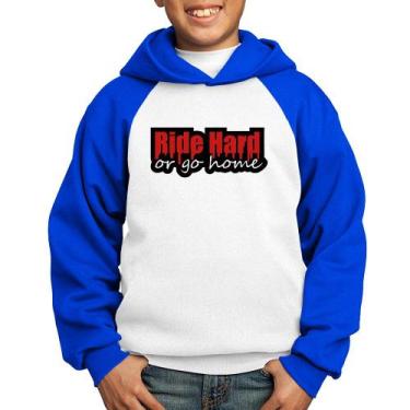 Imagem de Moletom Infantil Ride Hard or go home - Foca na Moda, Branco, Azul, 8