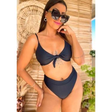 Imagem de Biquíni Lea Hot Pant Canelado Preto - Maria Sereia Moda Praia, M