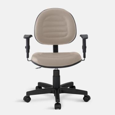 Imagem de Cadeira Executiva Belluno Giratória com Braços Bege - Flex Cadeiras