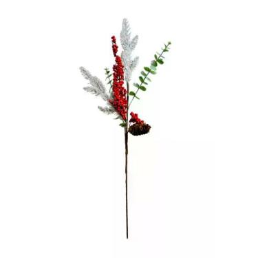 Imagem de GALHO NATAL BERRY C/PINHA VERMELHO 67cm - Flor Arte
