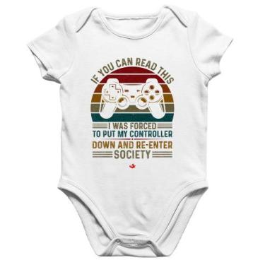 Imagem de Body Bebê Algodão Forced to reenter society - Foca na Moda, Branco, G