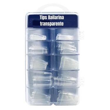 Imagem de Unhas Postiças Bailarina Extra Longa Transparente curta Tips - LE DESI