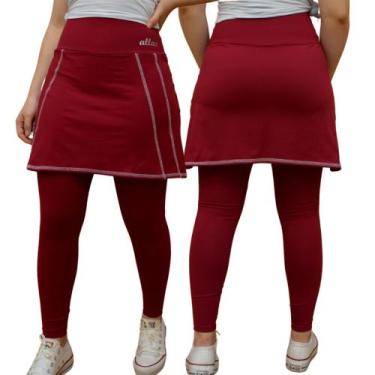 Imagem de Saia Calça Fitness Evangélica Poliamida Uv50+ Cintura Alta Academia Gi