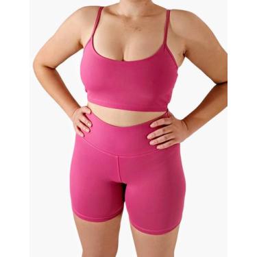 Imagem de Conjunto fitness academia femino térmico shorts top sem bojo - INTIMAC