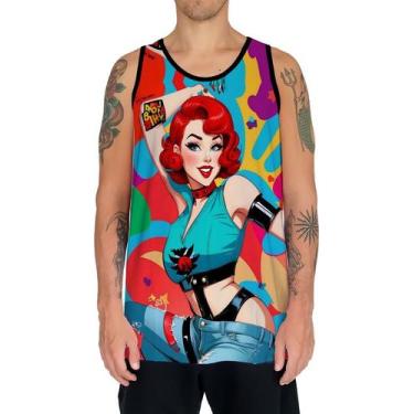 Imagem de Camiseta Regata Tshirt Estampa Mu.lher Ruiva Pop Art Moda 4 - Enjoy Sh