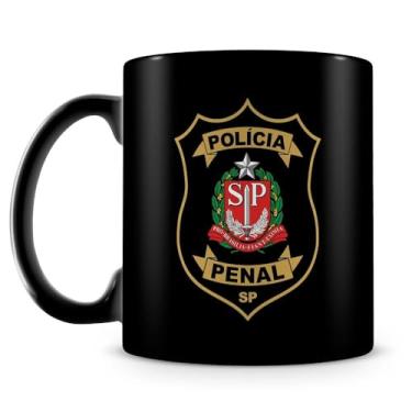 Imagem de Caneca Polícia Penal de São Paulo 100% Preta (Com Nome)