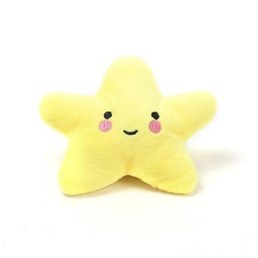 Imagem de Htppzjr Brinquedo de pelúcia formato de estrela do mar amarelo, brinquedo interativo de treinamento para cães