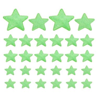 Imagem de PATIKIL Retalhos de lantejoulas com estrela de ferro, 28 peças costuradas em aplique bordado lantejoulas glitter remendos para sapatos faça você mesmo, roupas, chapéus, mochilas, fantasia, verde