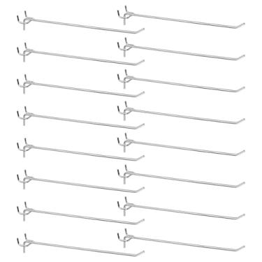 Imagem de HARFINGTON 50 peças de ganchos para prateleiras de quadro de estacas de aço inoxidável de 25,4 cm, suporte para pendurar na parede, ferramentas de organização para bancada, garagem, cozinha, loja,