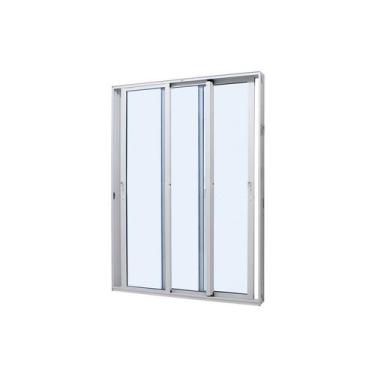 Imagem de Porta de Correr Panorâmica em Alumínio Branco Caribe Max 215x200x11,8c