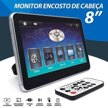 Imagem de Tela P/ Encosto Hyundai Santa Fé 2010 2011 2012 2013 8 Polegadas Indep