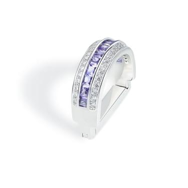 Imagem de Anel de gravata masculino com fecho de gravata e clipes para barra acessórios para gravata, dourado, prateado, Large, Liga, Cristal