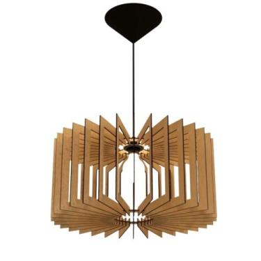 Imagem de Lustre/ Pendente Em Madeira MDF Decorativo/ Luxo - MV Utilidades & Dec