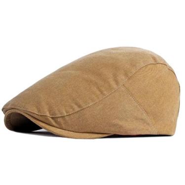 Imagem de Boina de Algodão Masculino Feminino Casual Estilo Retro Britânico Liso