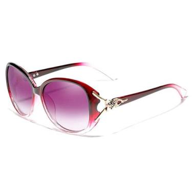 Imagem de Óculos de Sol Feminino Grande CatEye Retro Kingseven Proteção UV400 Po